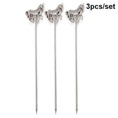 Cocktail Pick Stainless Steel Fruit Sticks Bar Tools Drink Stirring Sticks Martini Picks Party Wedding Accessory
