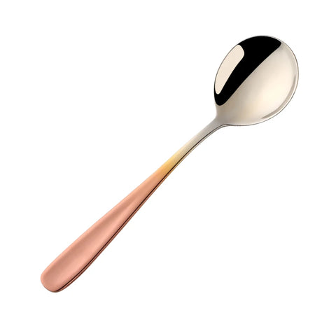 1PC Colorful Stainless Steel Serving Round Shape Spoon Coffee Scoops Ice Cream Dessert Tea Spoon Tableware Kitchen Cafe Tools