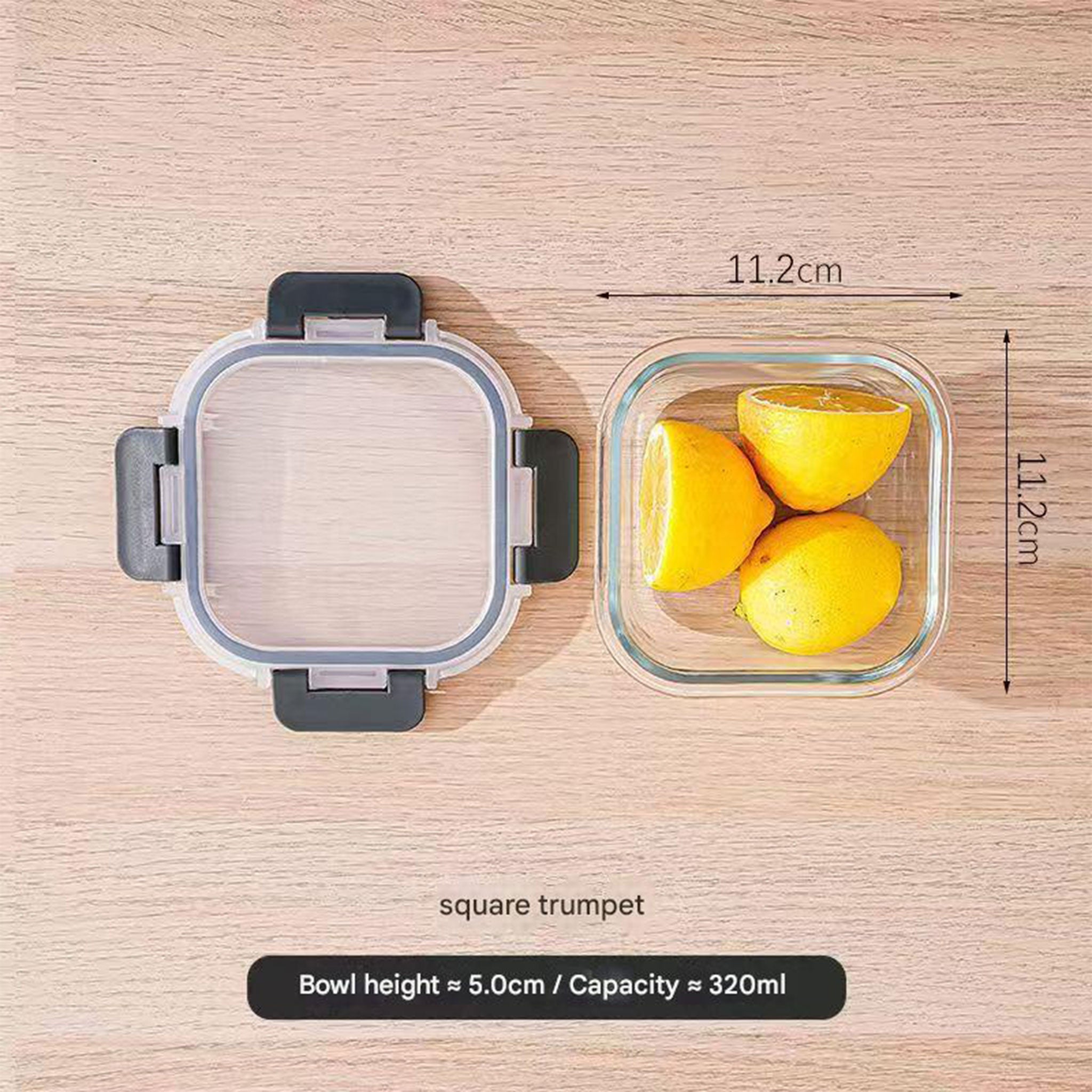 Heat-Resistant Borosilicate Glass Bowl with Lid