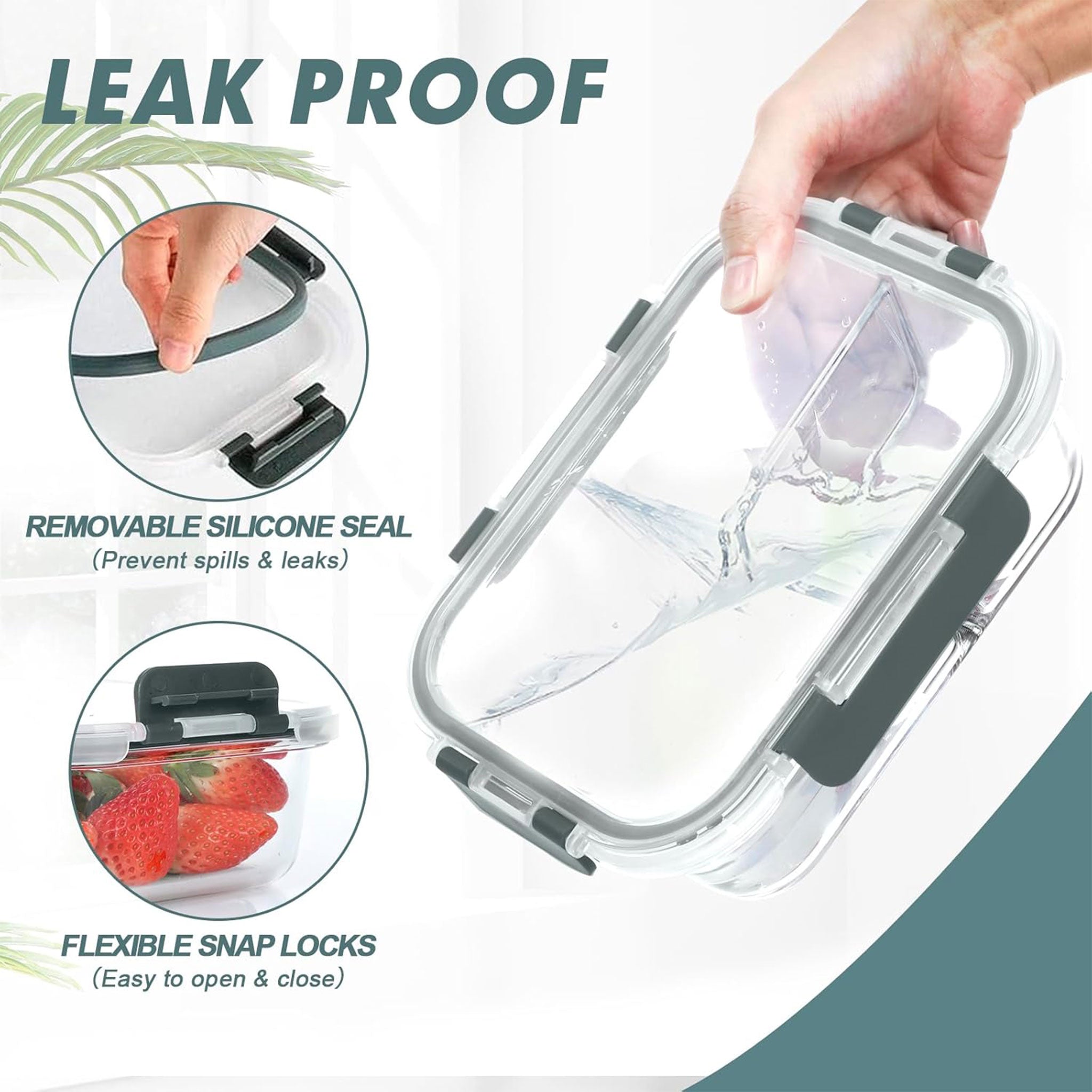 Heat-Resistant Borosilicate Glass Bowl with Lid