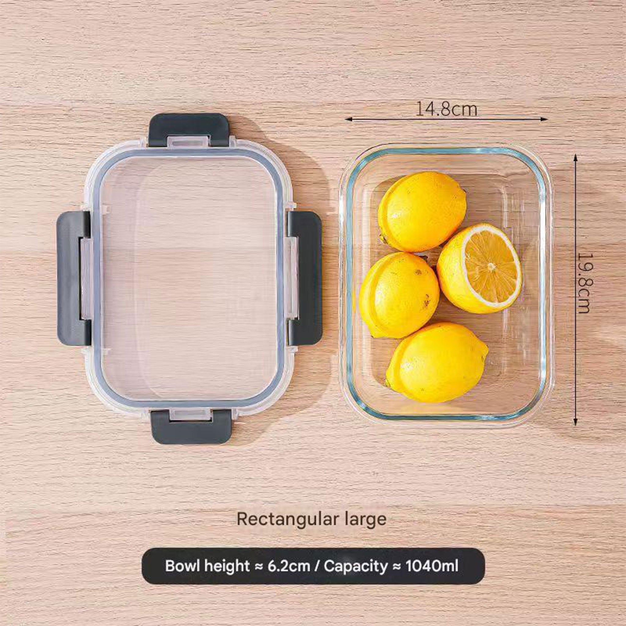 Heat-Resistant Borosilicate Glass Bowl with Lid