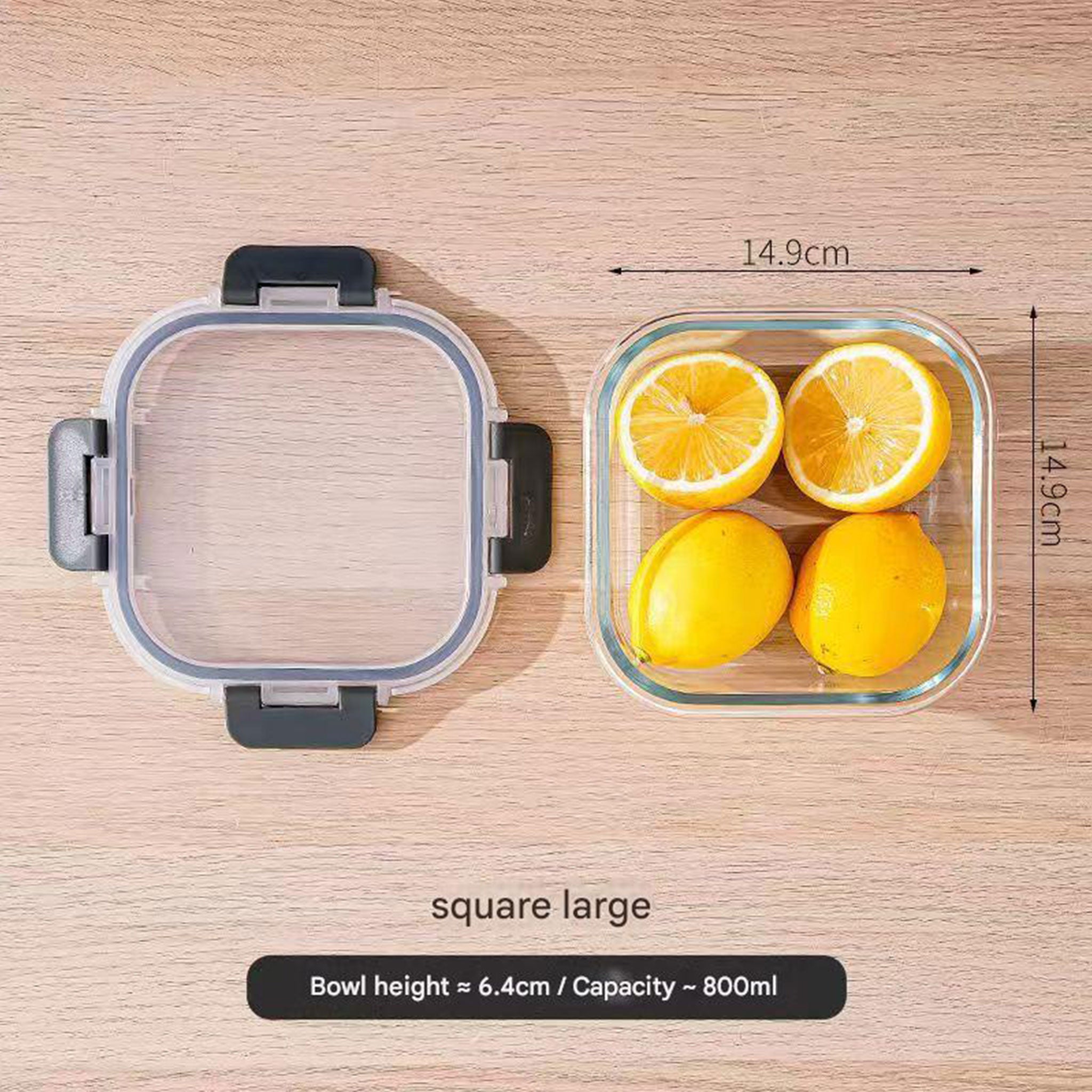 Heat-Resistant Borosilicate Glass Bowl with Lid