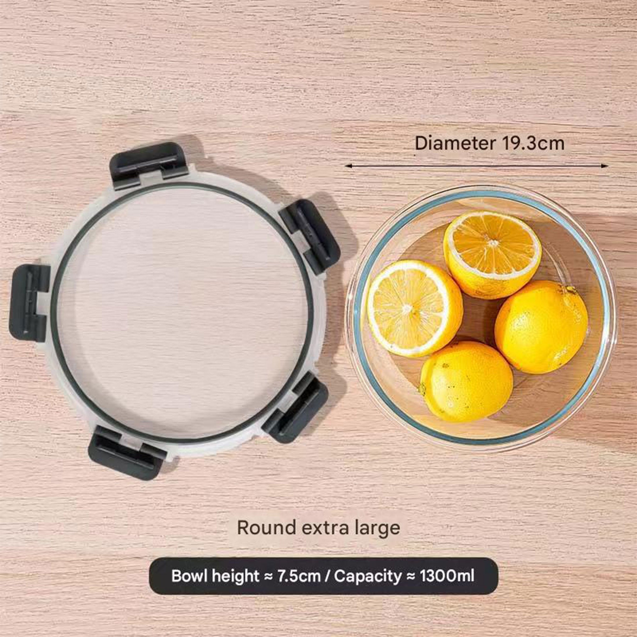 Heat-Resistant Borosilicate Glass Bowl with Lid