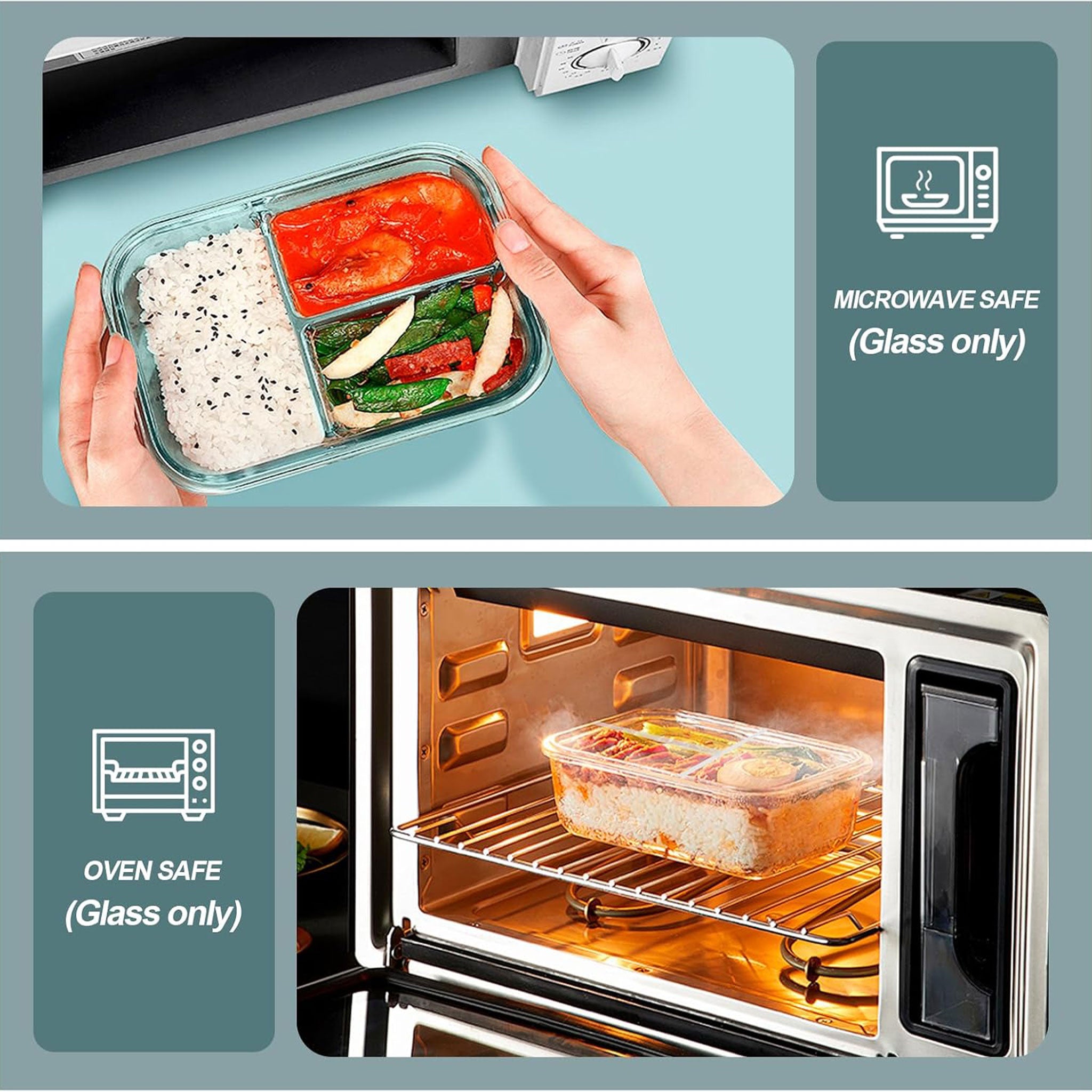 Heat-Resistant Borosilicate Glass Bowl with Lid