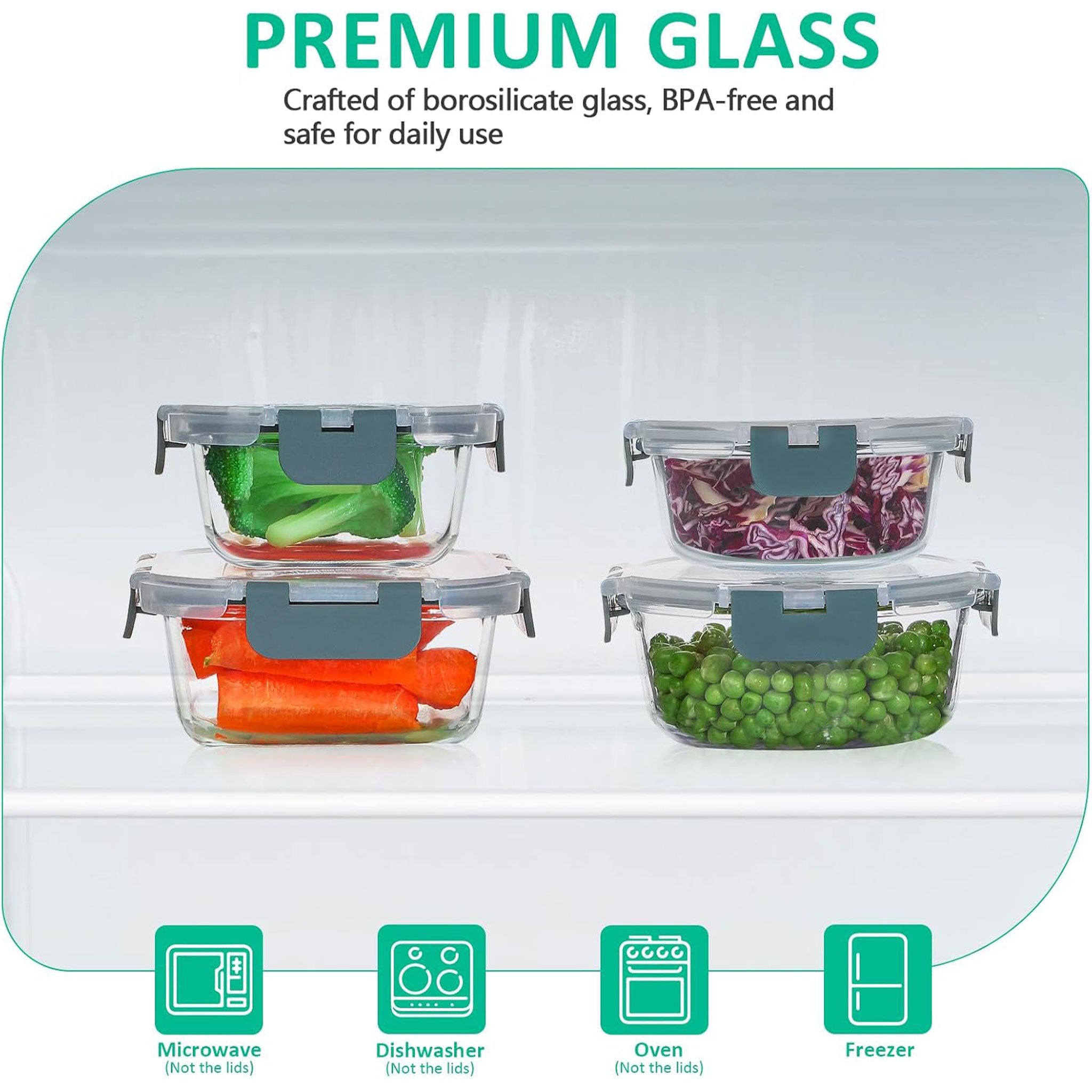 Heat-Resistant Borosilicate Glass Lunch Box