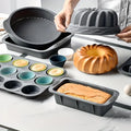 Heat resistant silicone loaf bread muffin donut cake baking tray oven baking pan silicone bakeware set Silicone Cake Pan Set wiktra