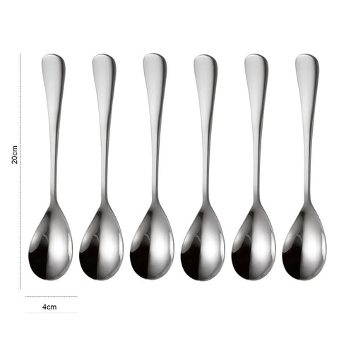 6 Pcs Kitchen Tableware Coffee Stirring Spoon Teaspoons Stainless Steel Mixing Scoop Long Handle Coffee Tea Drinking Tools