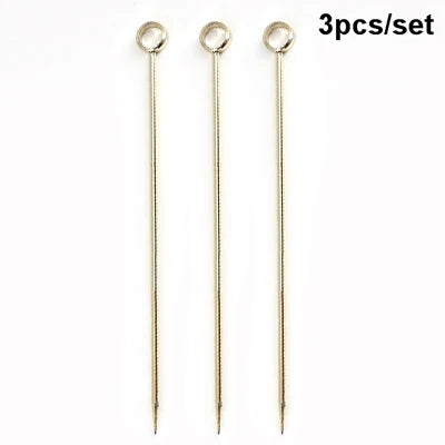 Cocktail Pick Stainless Steel Fruit Sticks Bar Tools Drink Stirring Sticks Martini Picks Party Wedding Accessory