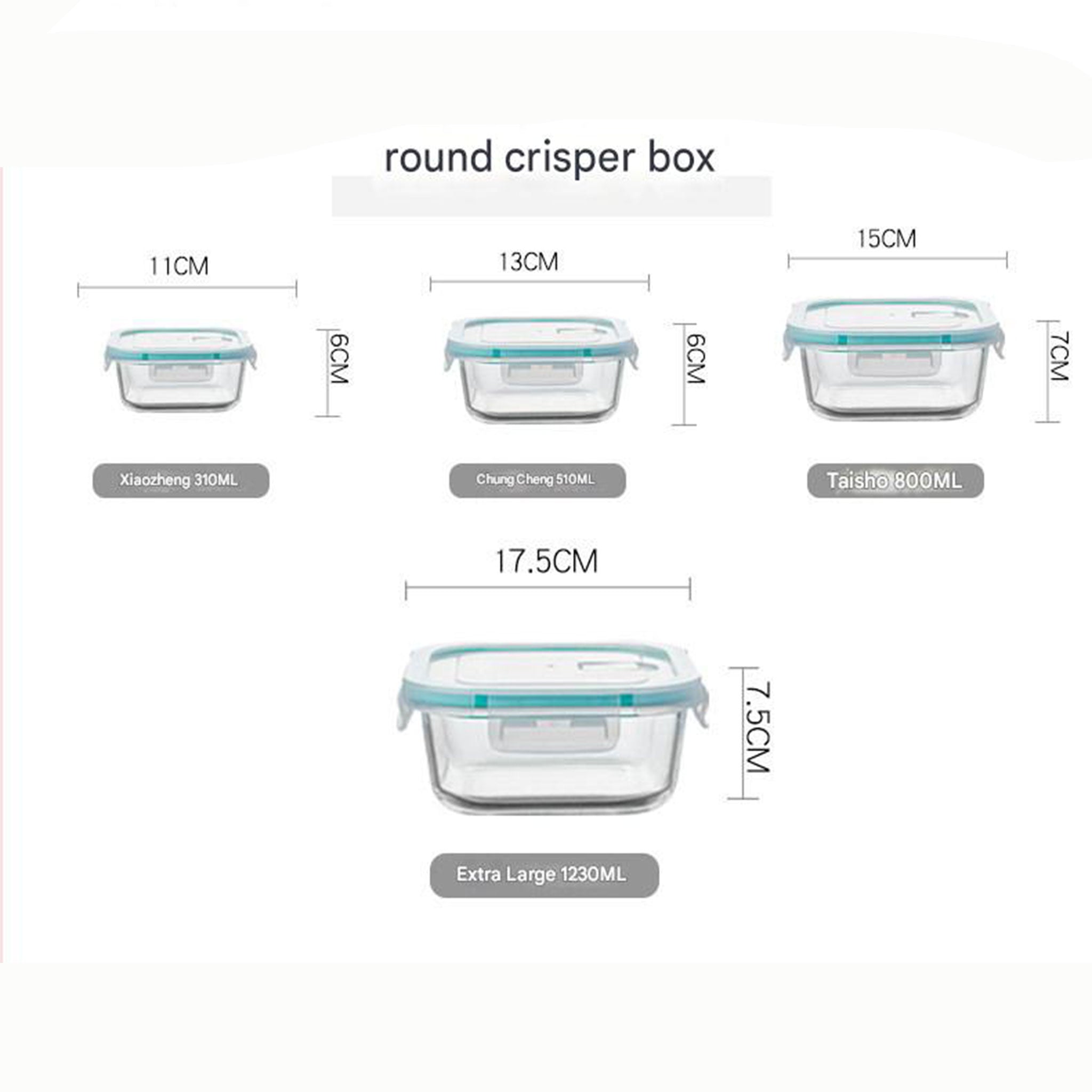 Transparent Glass Microwave Lunch Box