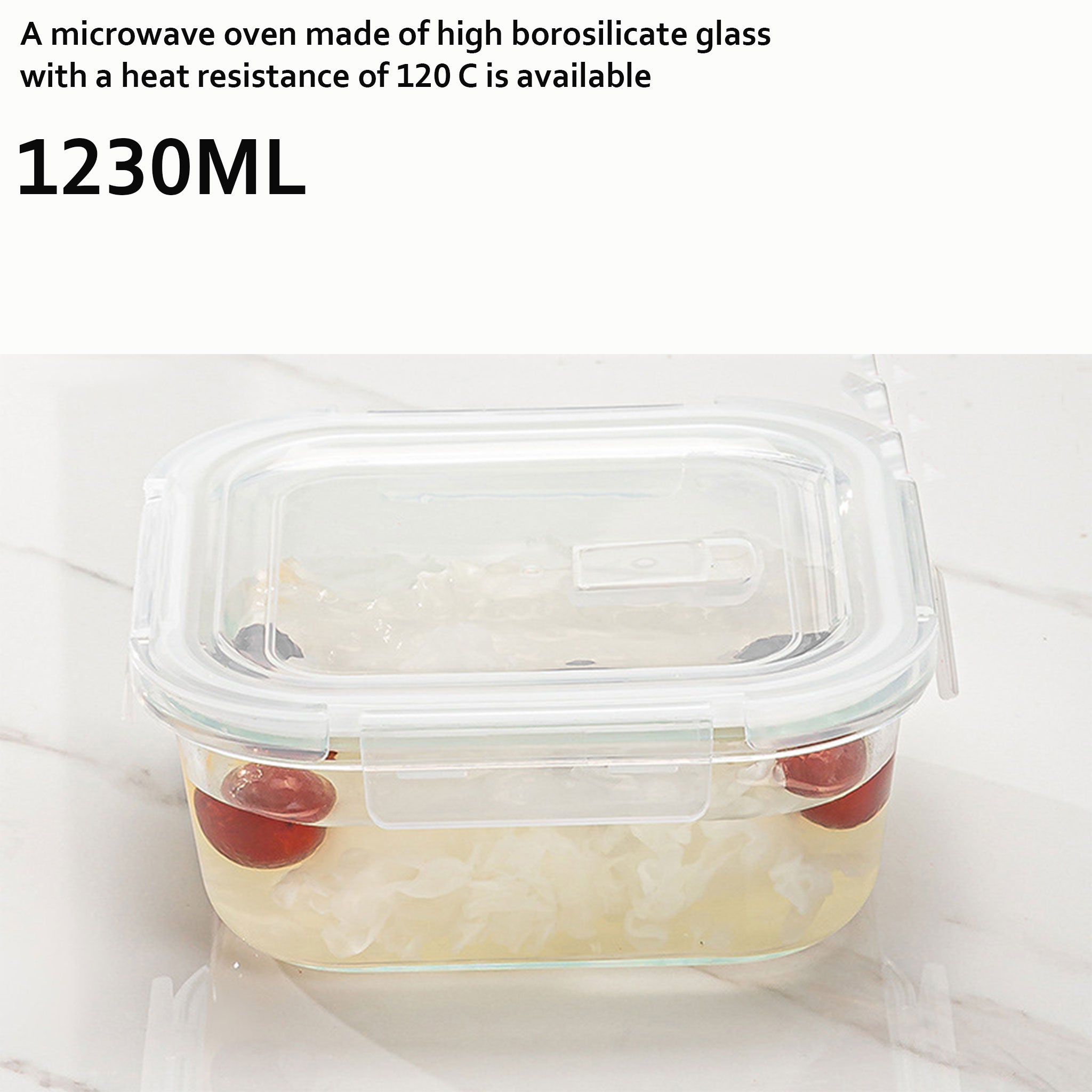 High Borosilicate Microwave Lunch Box with Divider
