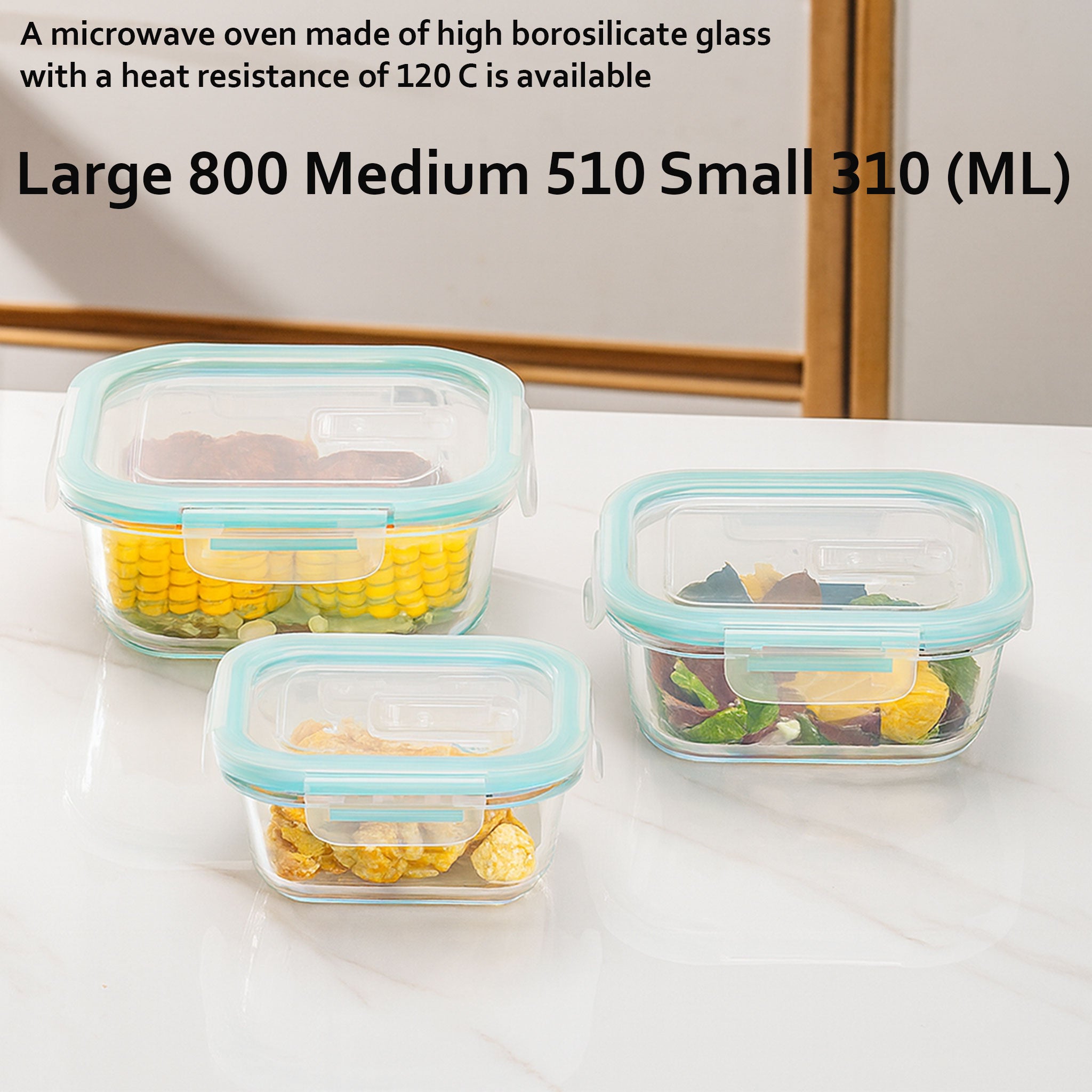 High Borosilicate Microwave Lunch Box with Divider