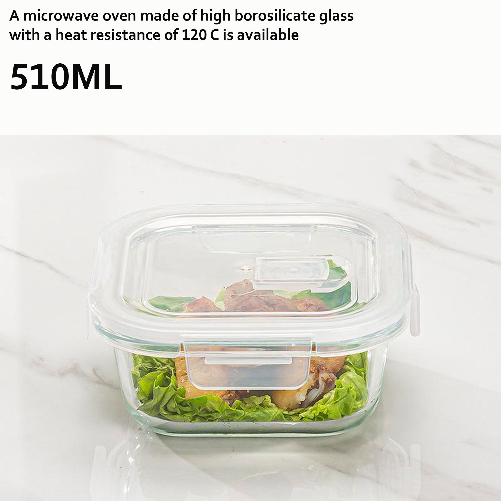 High Borosilicate Microwave Lunch Box with Divider