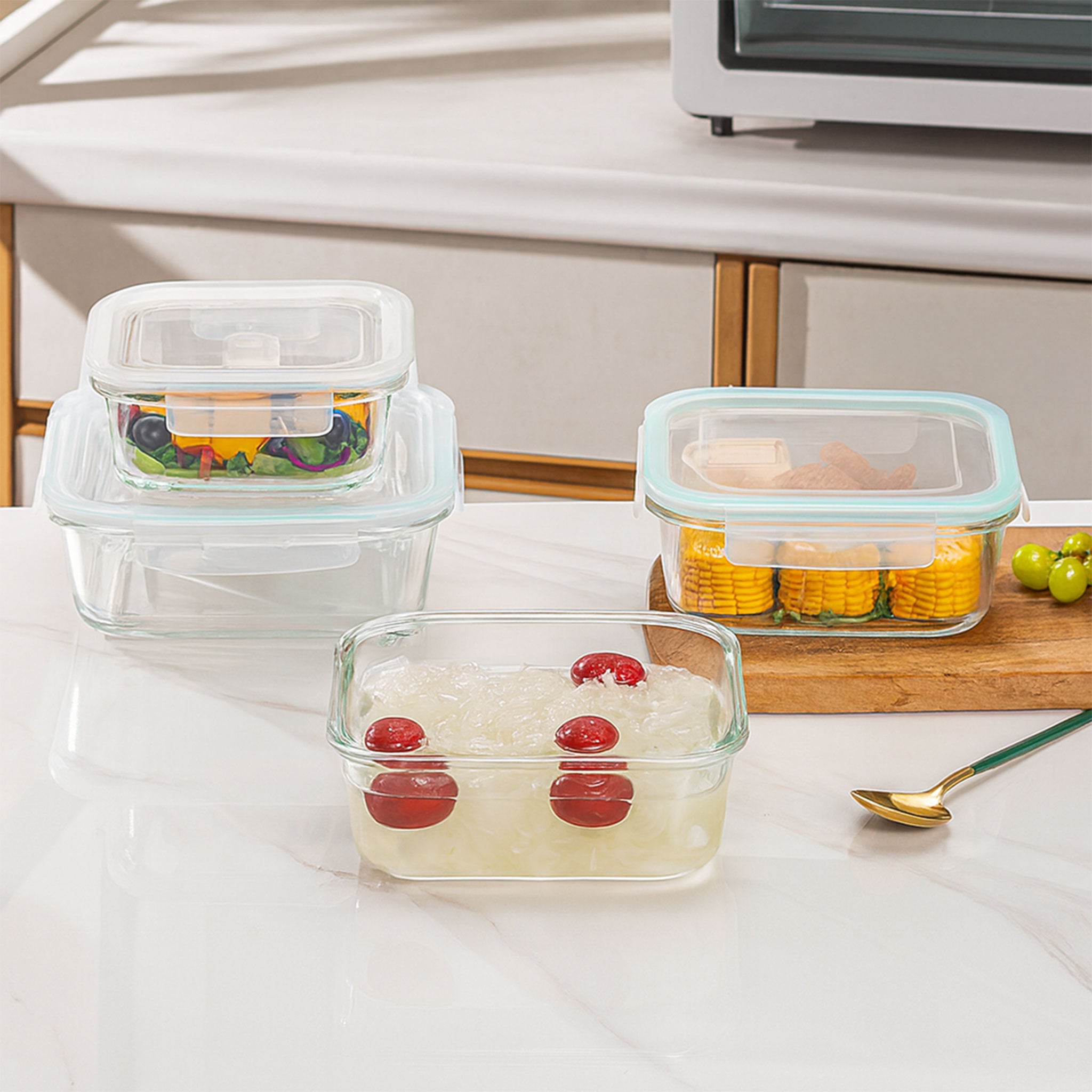High Borosilicate Microwave Lunch Box with Divider