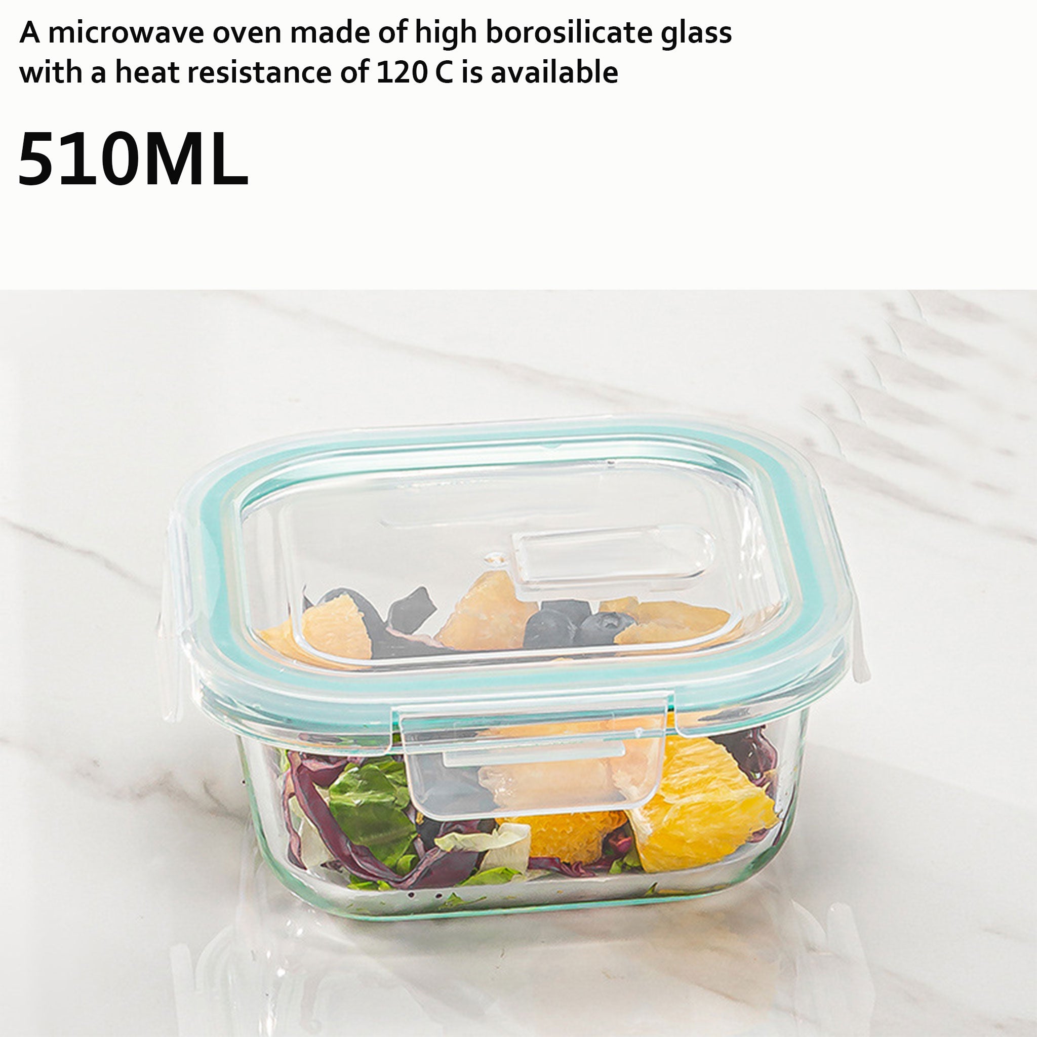 High Borosilicate Microwave Lunch Box with Divider