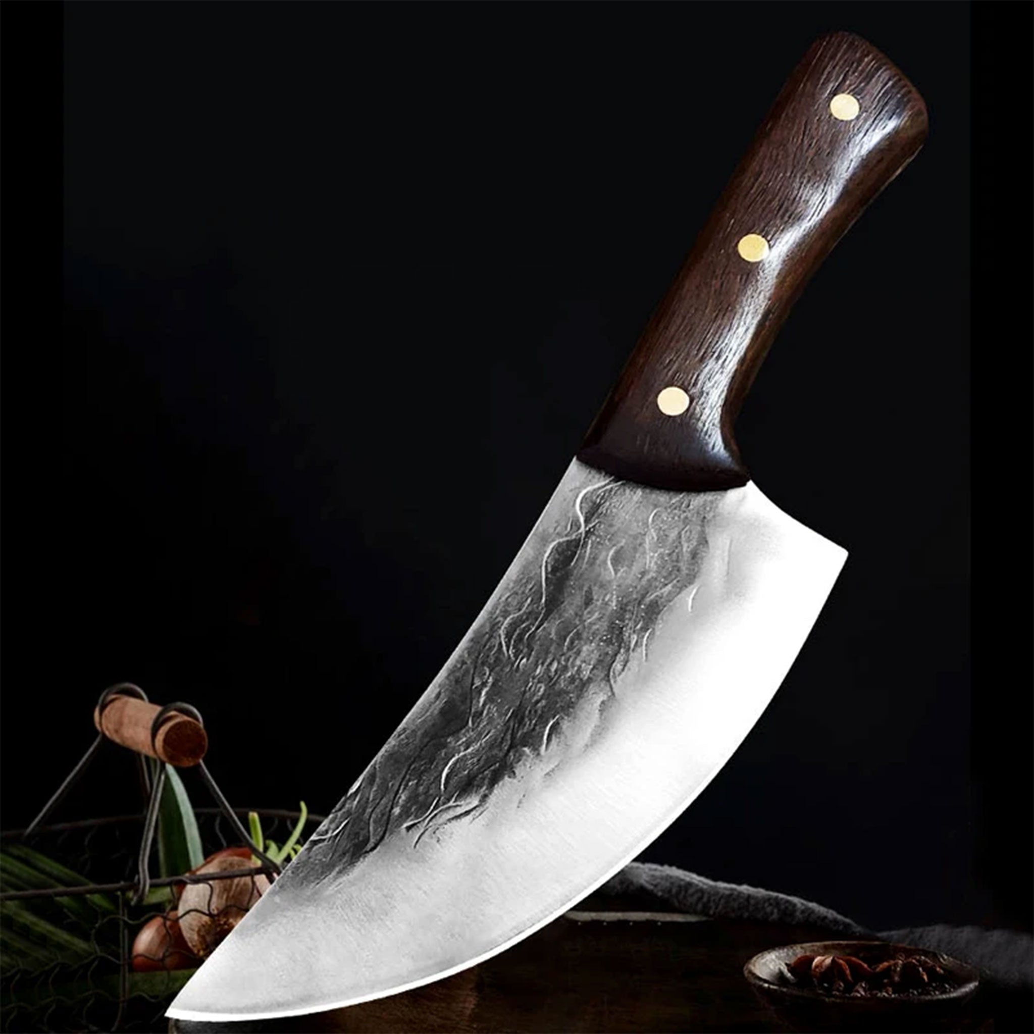 "High Carbon Steel Butcher Knife – Meat & Skinning Tool"