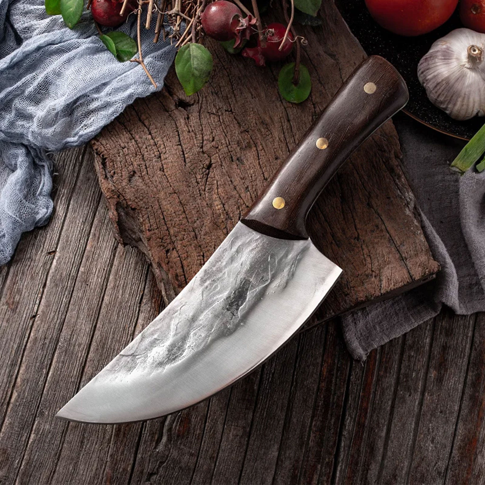 "High Carbon Steel Butcher Knife – Meat & Skinning Tool"