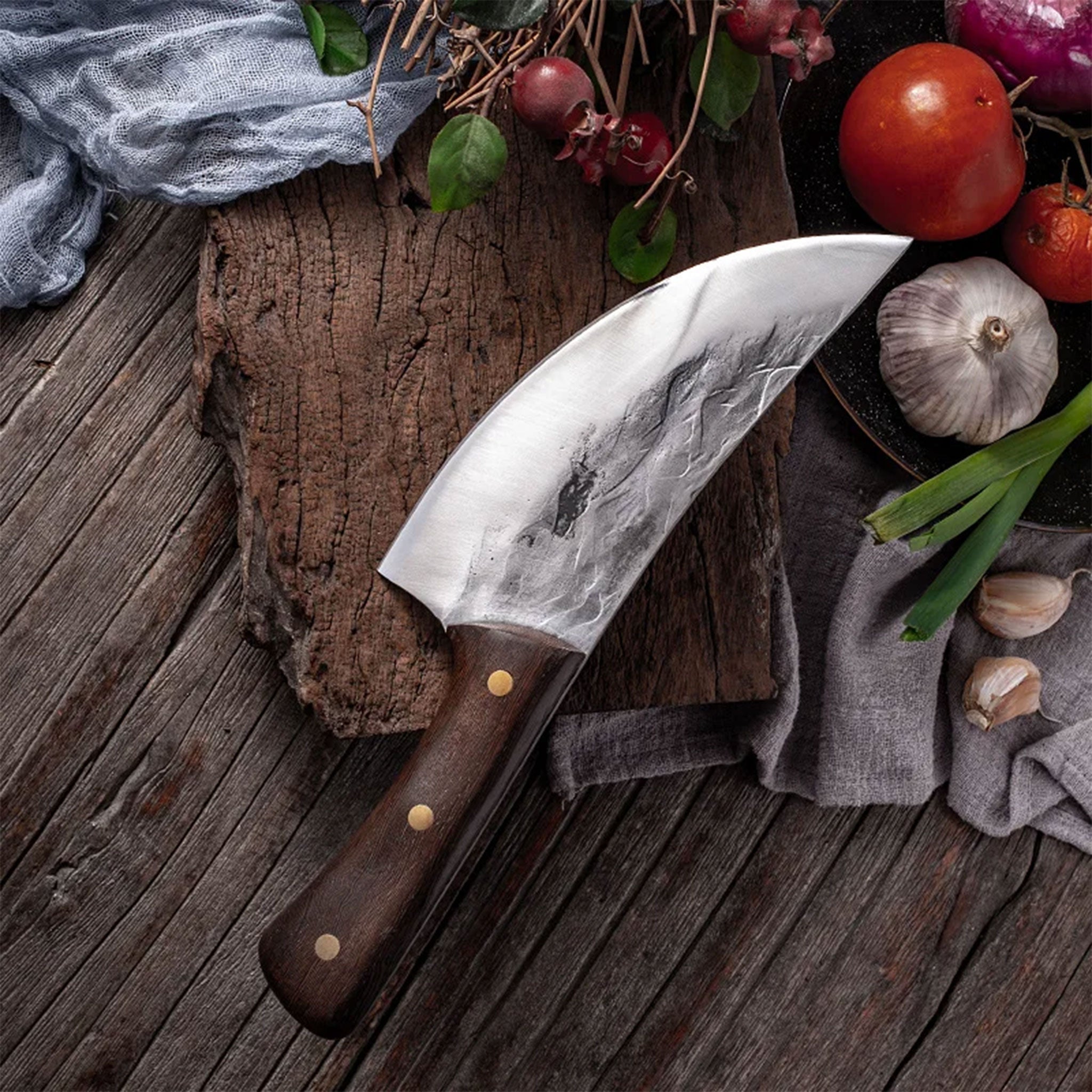 "High Carbon Steel Butcher Knife – Meat & Skinning Tool"