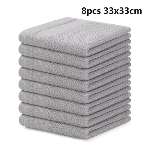 Homaxy 100% Cotton Dishcloth Waffle Weave Hand Towel Soft Absorbent Kitchen Dish Cleaning Cloth Quick Drying Kitchen Tools Rags