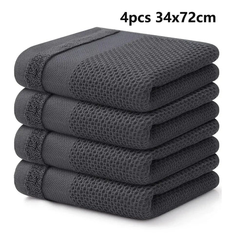 Homaxy 100% Cotton Dishcloth Waffle Weave Hand Towel Soft Absorbent Kitchen Dish Cleaning Cloth Quick Drying Kitchen Tools Rags