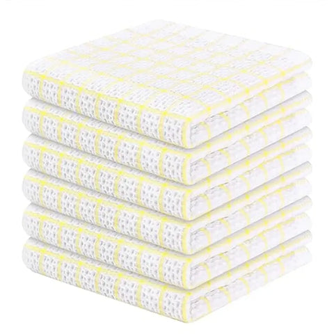 Homaxy 100% Cotton Kitchen Towel Soft Dishcloth Super Absorbent Kitchen Cloths Home Cleaning Scouring Towel Washing Dishes Cloth