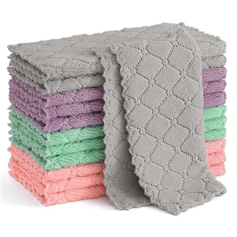 Homaxy Microfiber Towel Absorbent Kitchen Cloths Washable Kitchen Cleaning Cloths Soft Lint Free Dish Cloth Household Wash Towel