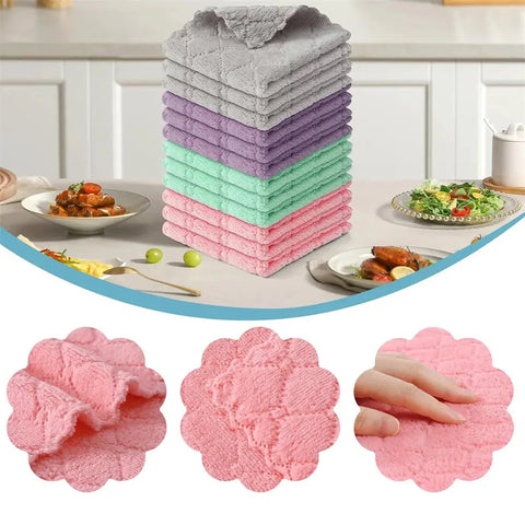 Homaxy Microfiber Towel Absorbent Kitchen Cloths Washable Kitchen Cleaning Cloths Soft Lint Free Dish Cloth Household Wash Towel wiktra