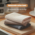 Honeycomb Kitchen Towel Square Cotton Hand Towel with Lanyard Breathable Absorbent Dishcloth Household Rags House Cleaning Cloth wiktra