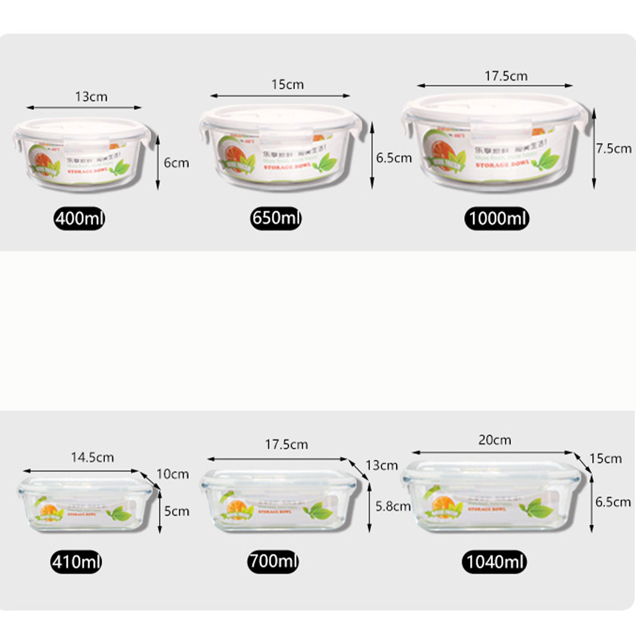 Transparent Glass Microwave Lunch Box