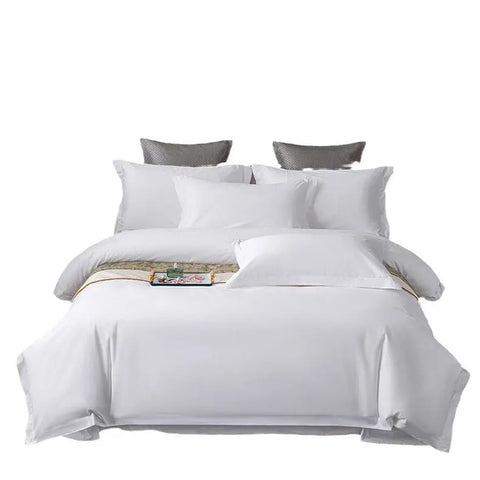 Hotel Four-piece Bed And Lodging Supplies 60 Cotton White Satin Quilt Cover Sheets Hotel Linen wiktra