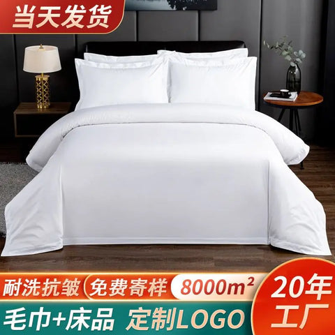 Hotel Four-piece Bedding Wholesale Bedding Cotton Bed Sheet Quilt Cover Pure Cotton Hotel B & B Hotel Linen wiktra