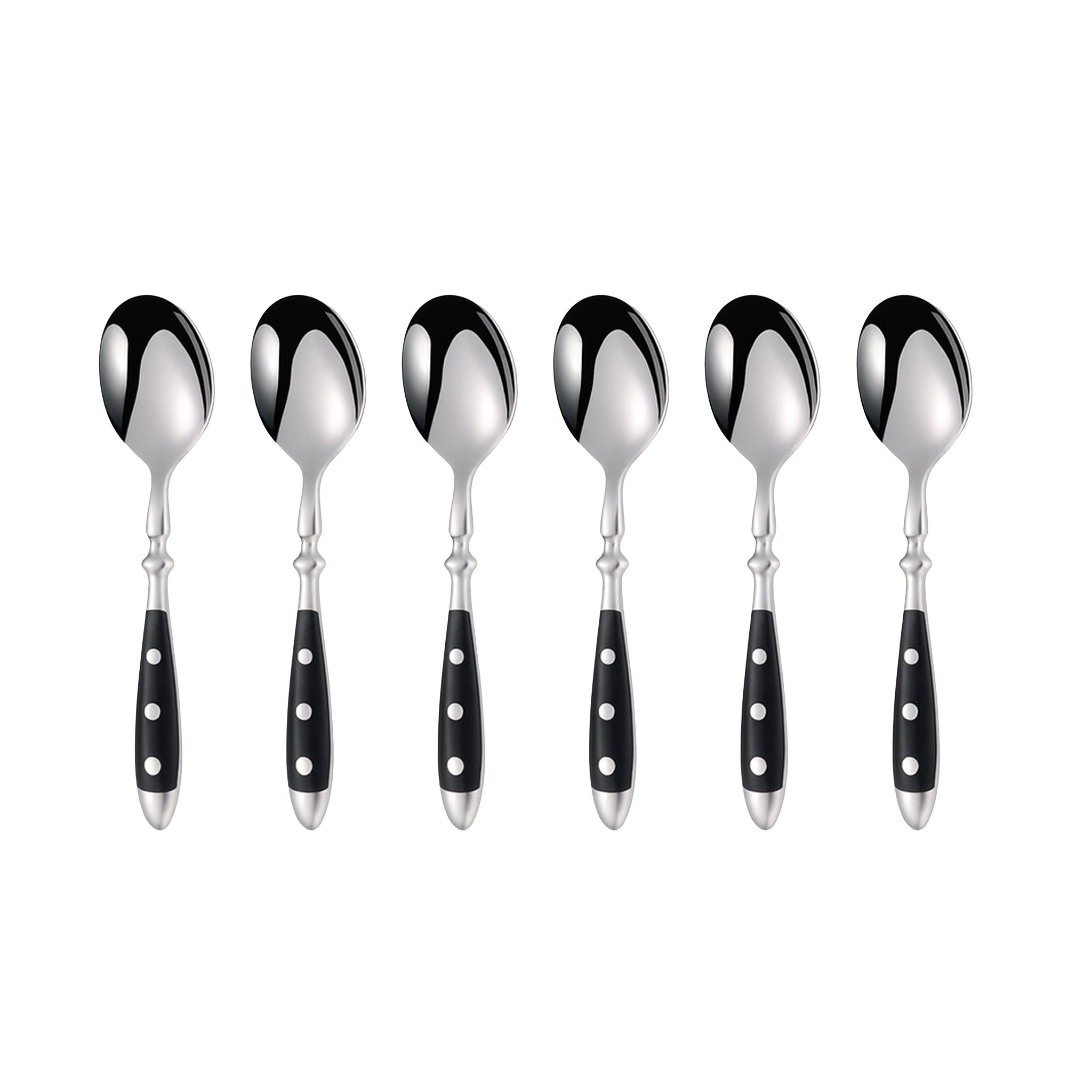 Hotel Stainless Steel Cutlery Set with Black Wood Handles – Knives, Forks & Spoons