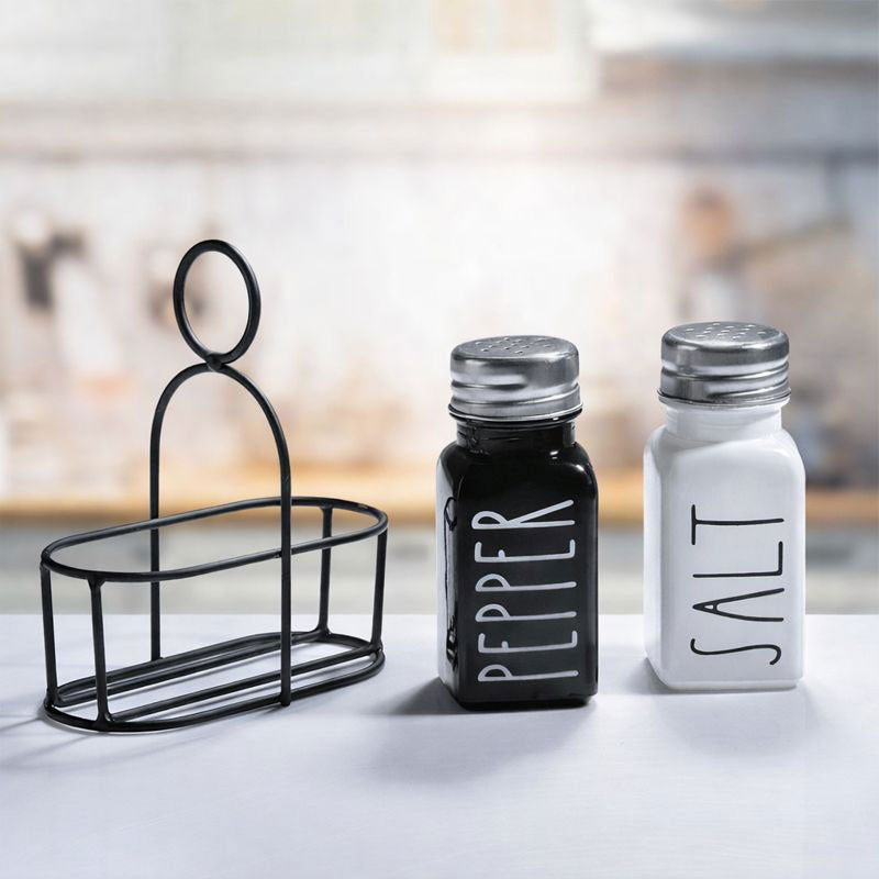 Household Black & White Spice Bottle