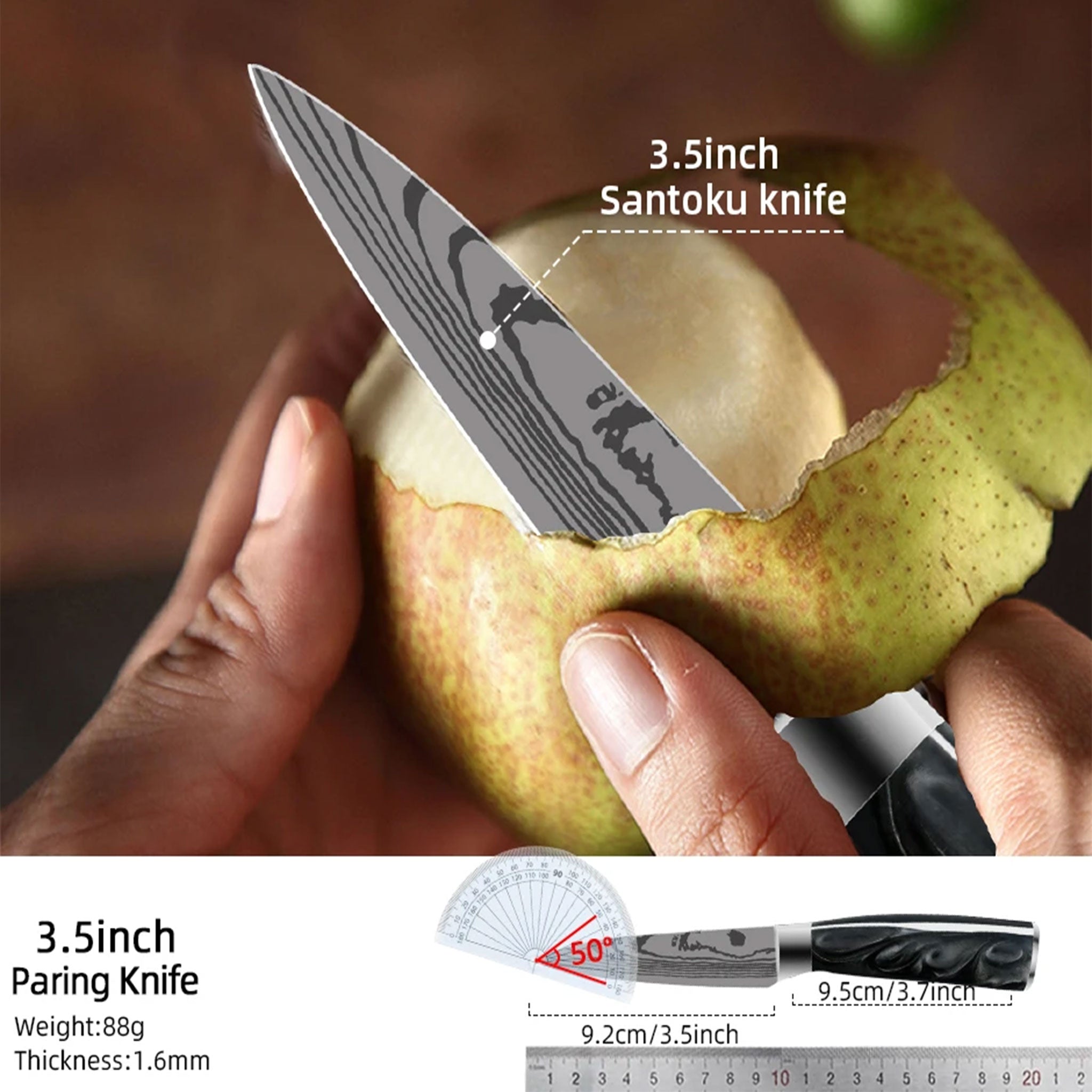 Japanese Kitchen Knife Set – Laser Damascus Pattern Stainless Steel