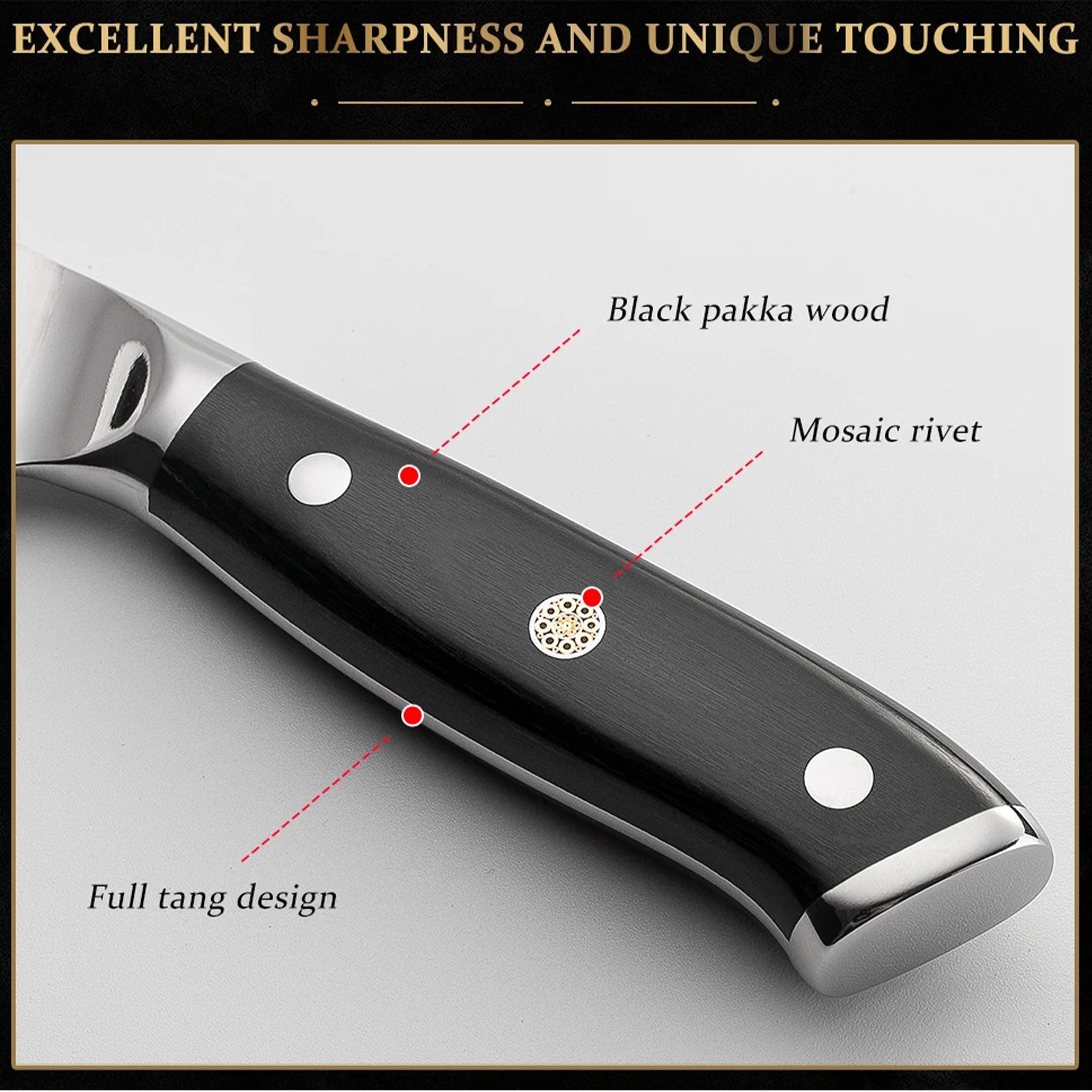 Japanese Santoku Knife – 1.4116 High Carbon Stainless Steel Chef Blade (Black)