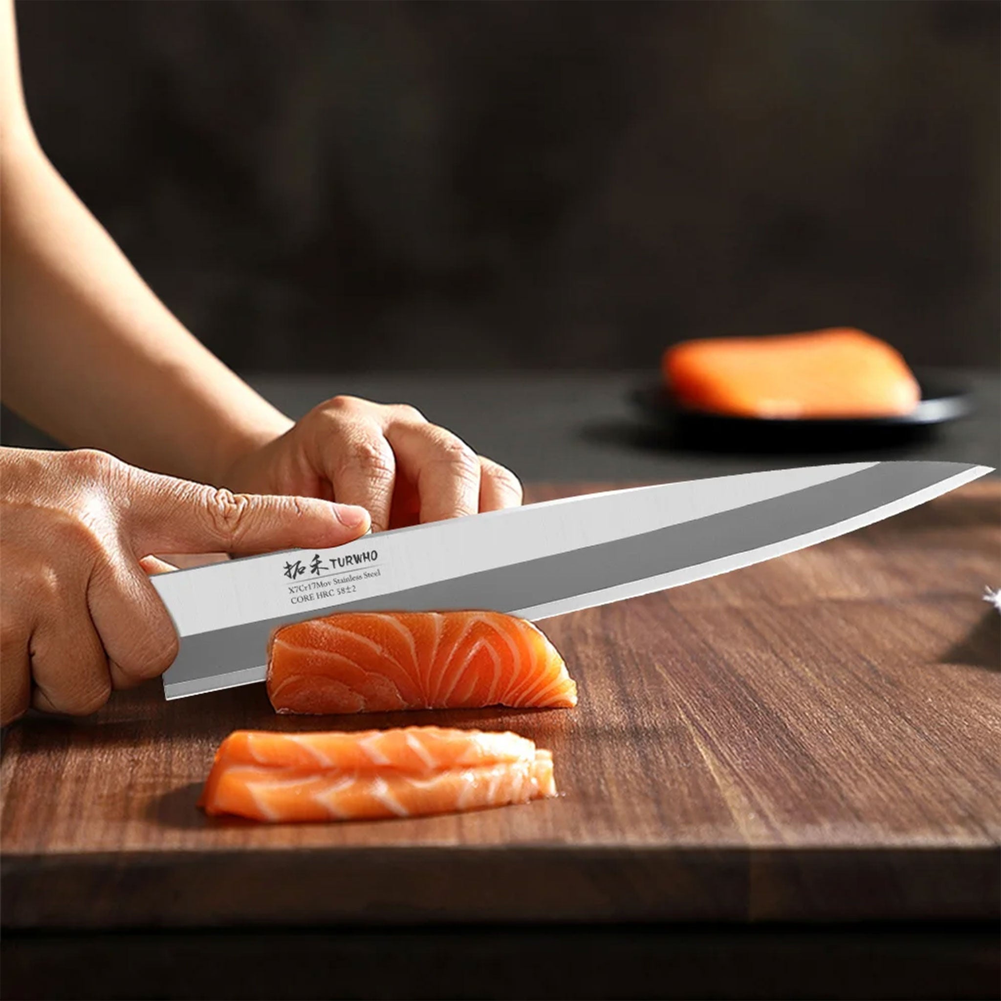 "Japanese Sashimi Sushi Knife with Box – High Carbon Steel"