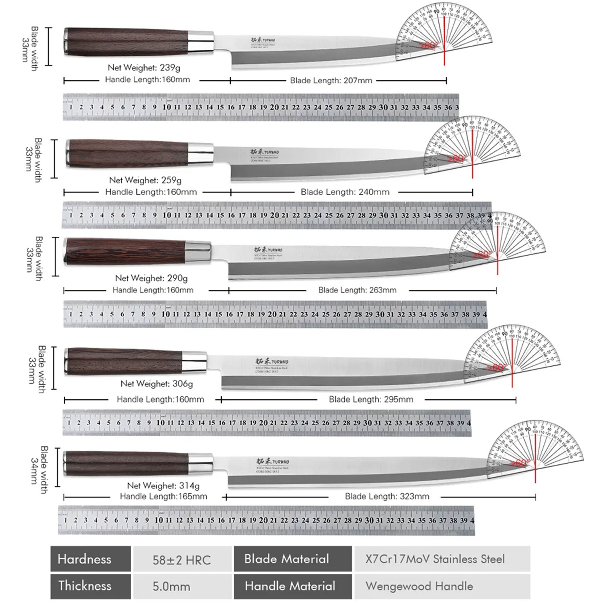 "Japanese Sashimi Sushi Knife with Box – High Carbon Steel"