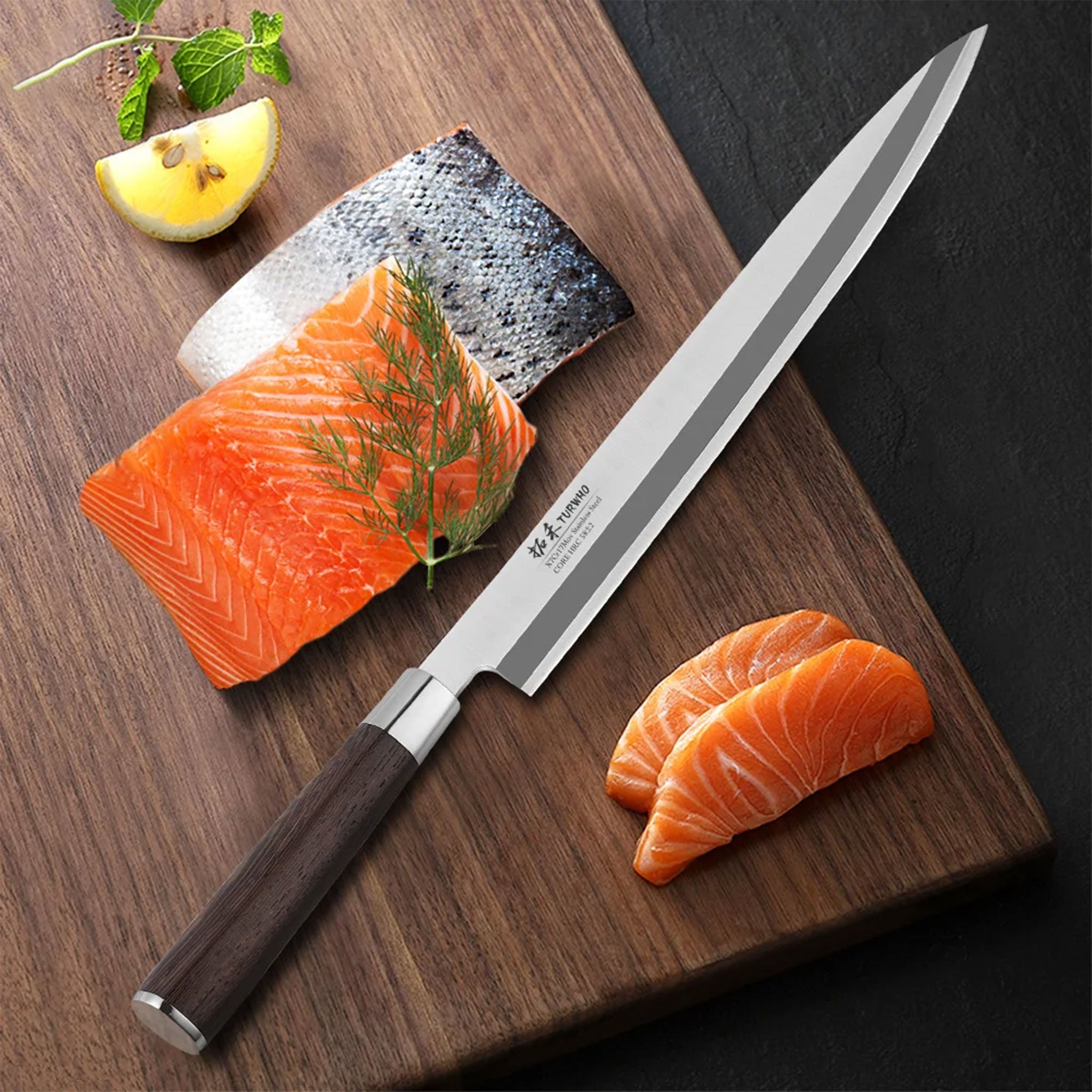 "Japanese Sashimi Sushi Knife with Box – High Carbon Steel"