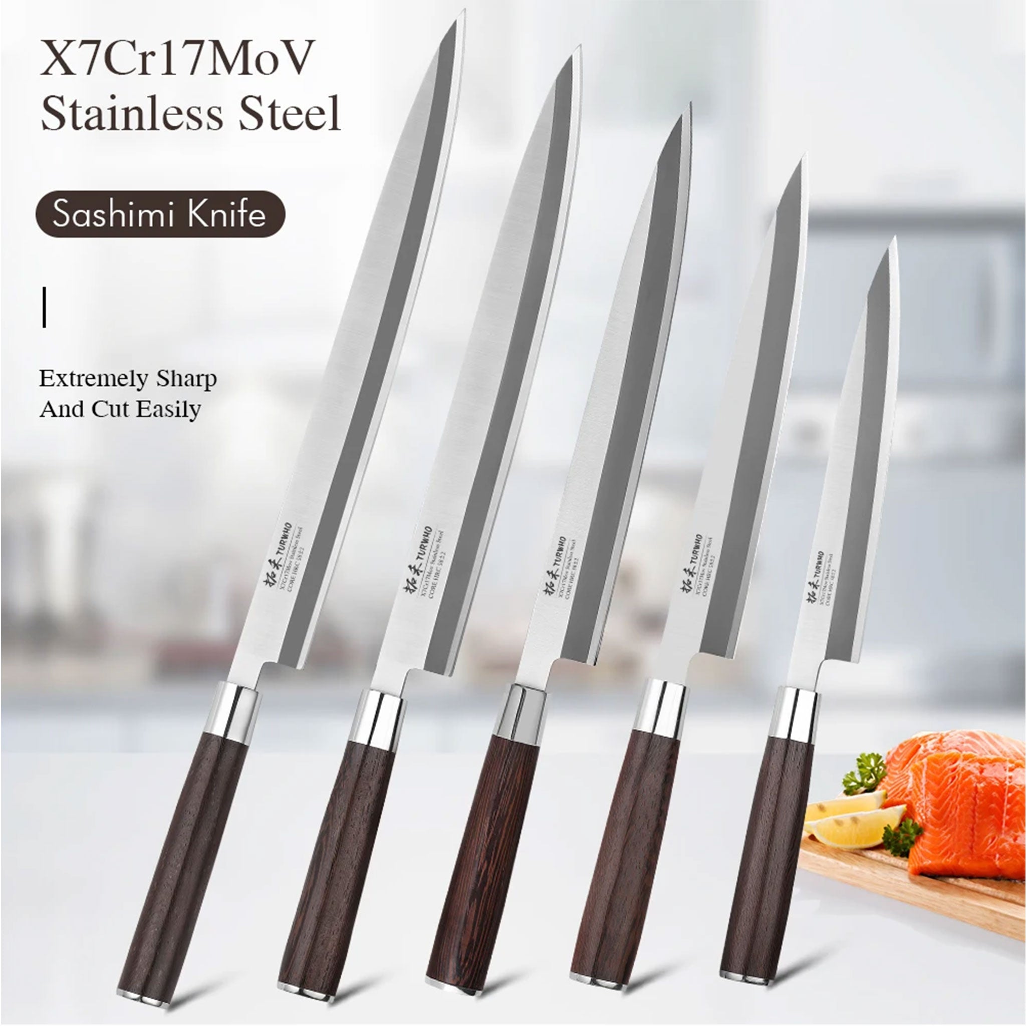 "Japanese Sashimi Sushi Knife with Box – High Carbon Steel"