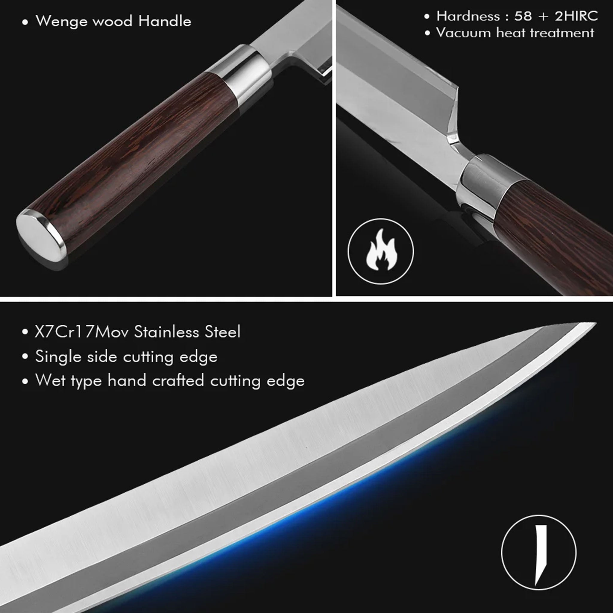 "Japanese Sashimi Sushi Knife with Box – High Carbon Steel"
