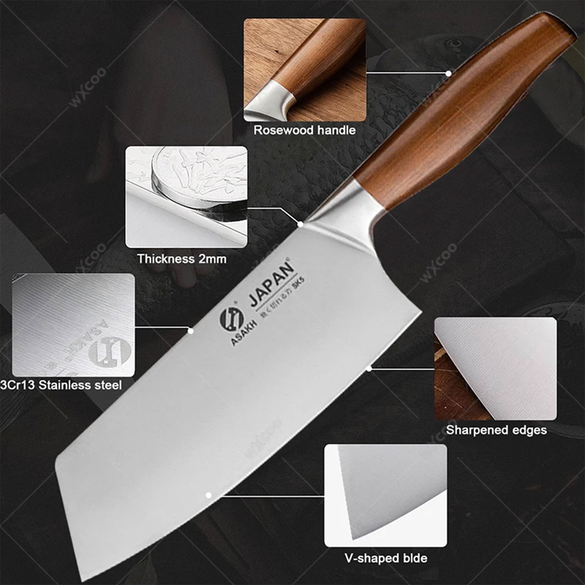 Japanese Stainless Steel Chef & Butcher Knife with Gift Box