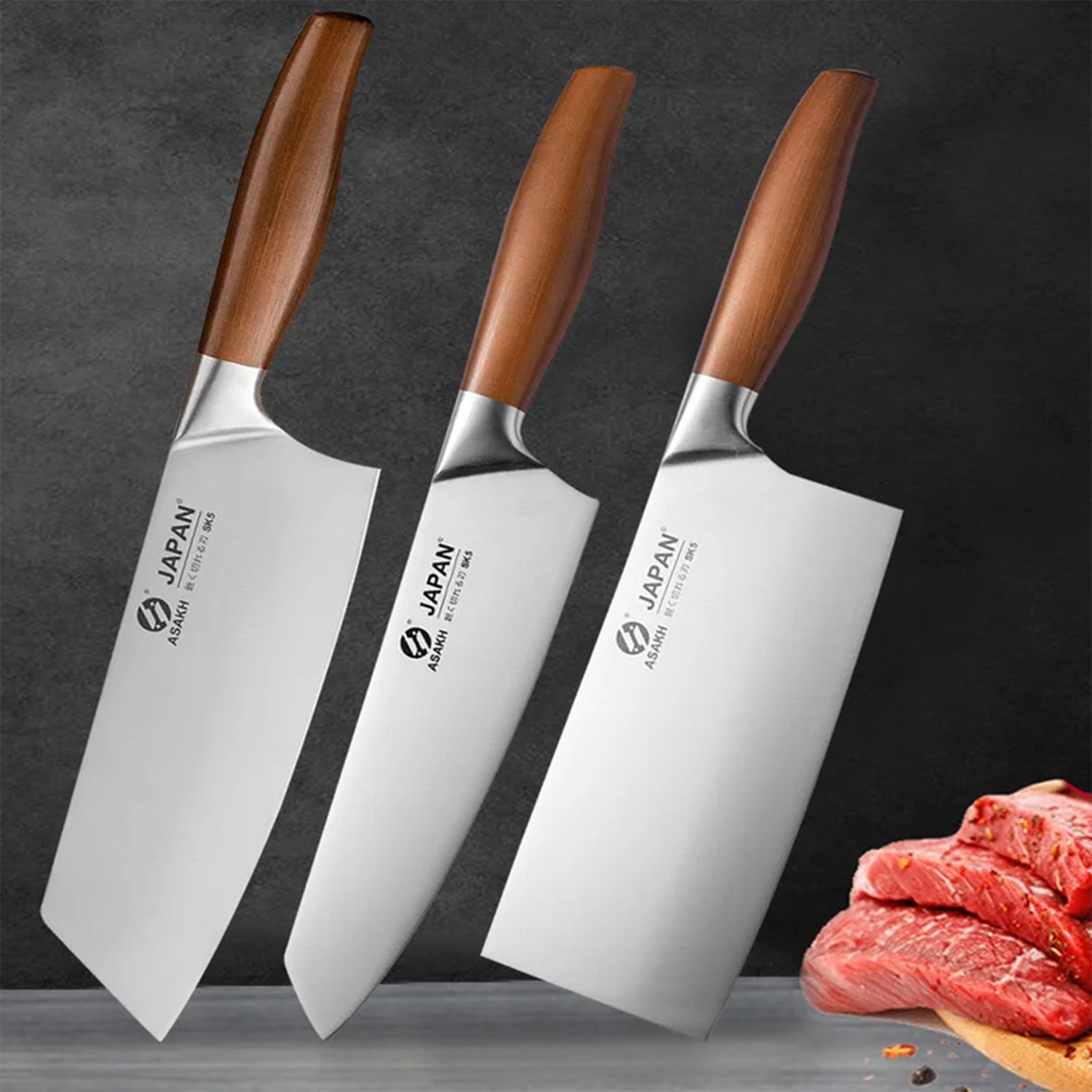 Japanese Stainless Steel Kitchen Knife Set with Gift Box