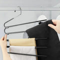 Jeans Hanger Pants Rack 5-tier Space-saving Closet Organizers for Wrinkle-free Storage of Pants Scarves Jeans for Home Dorm Room wiktra