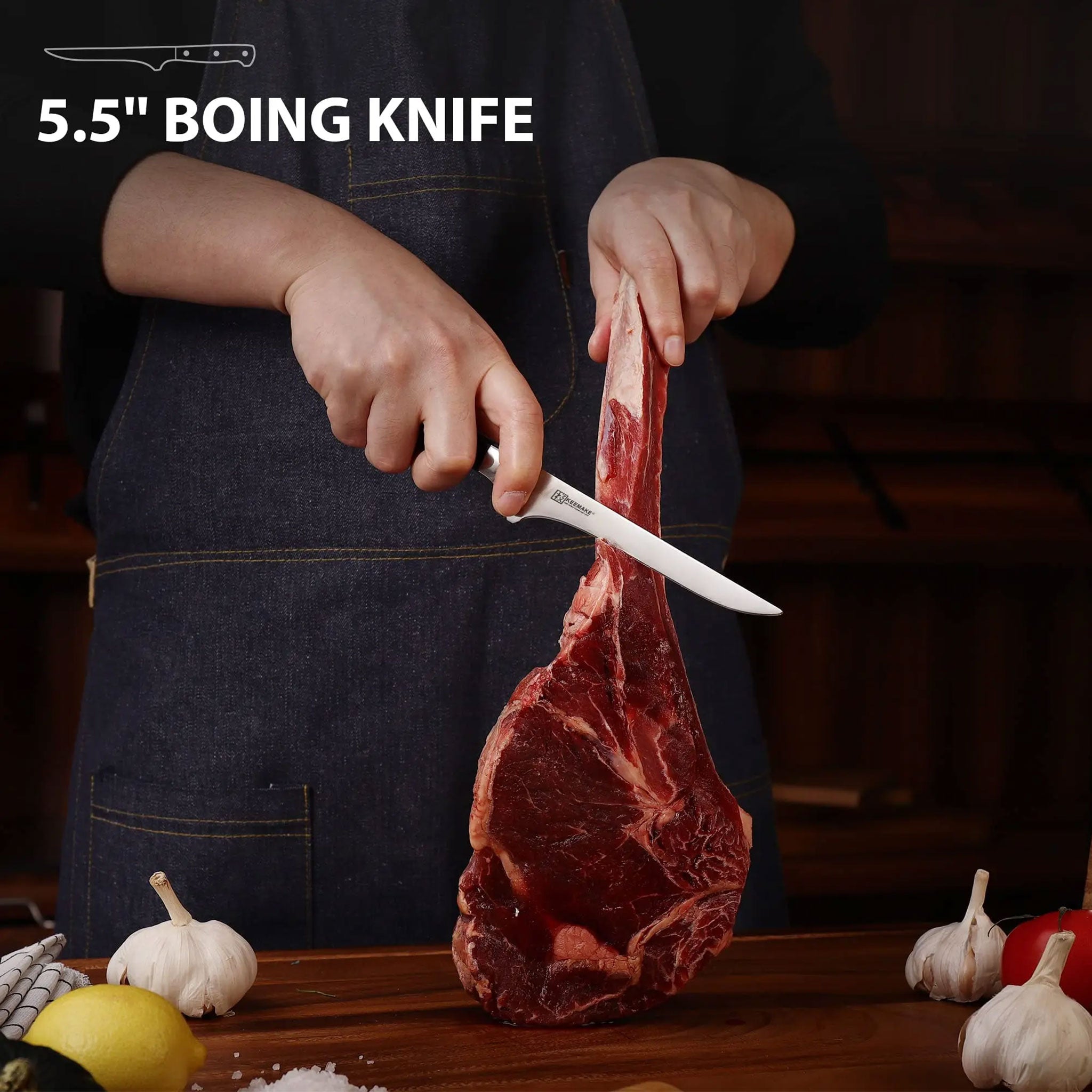 KEEMAKE 5.5" High Carbon Stainless Steel Boning Fillet Knife