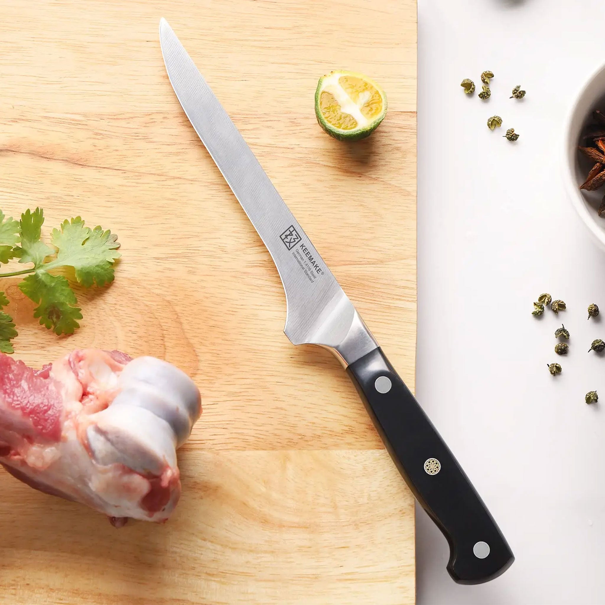 KEEMAKE 5.5" High Carbon Stainless Steel Boning Fillet Knife