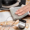 Kitchen Cleaning Cloth Steel Wire Dishwashing Cloth Non-stick Clean Towel Washing Rags Household Rust Removal Cleaning Cloths wiktra