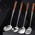 Kitchen Utensils Wok Spatula Iron and Ladle Tool Set Spatula for Stainless Steel Cooking Equpment Kitchen Accessories Essentials wiktra