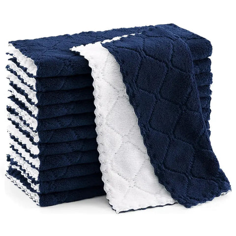 Kitinjoy 6pcs Microfiber Towel Absorbent Kitchen Cloth Wash Kitchen Clean Cloth Soft Lint Free Dish Cloth Household Wash Towel