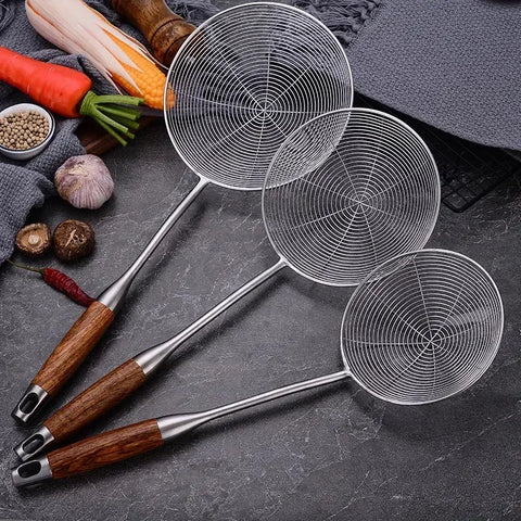 Large Stainless Steel Fish Frying Spatula Egg Pan Scoop Nonstick Long Wood Handle Steak Slotted Flat Shovel Kitchen Cooking Tool wiktra