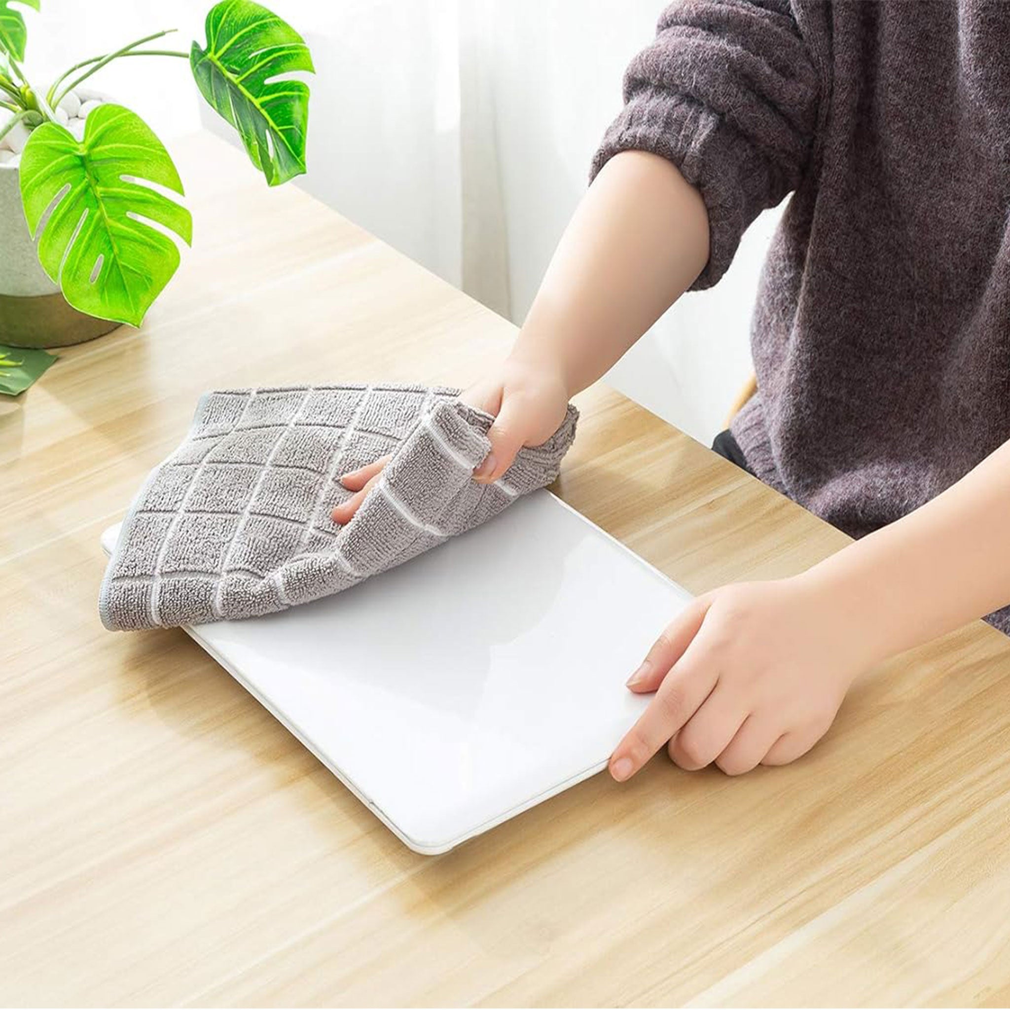 Large Striped Household Cleaning Towel 40×60 cm – Multi-Purpose Dust & Wipe Cloth