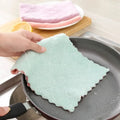 Lazy Rag Kitchen Cleaning Oil-Absorbing Double-Sided Scouring Pad Composite Absorbent Cleaning Towel Coral Velvet Rag wiktra